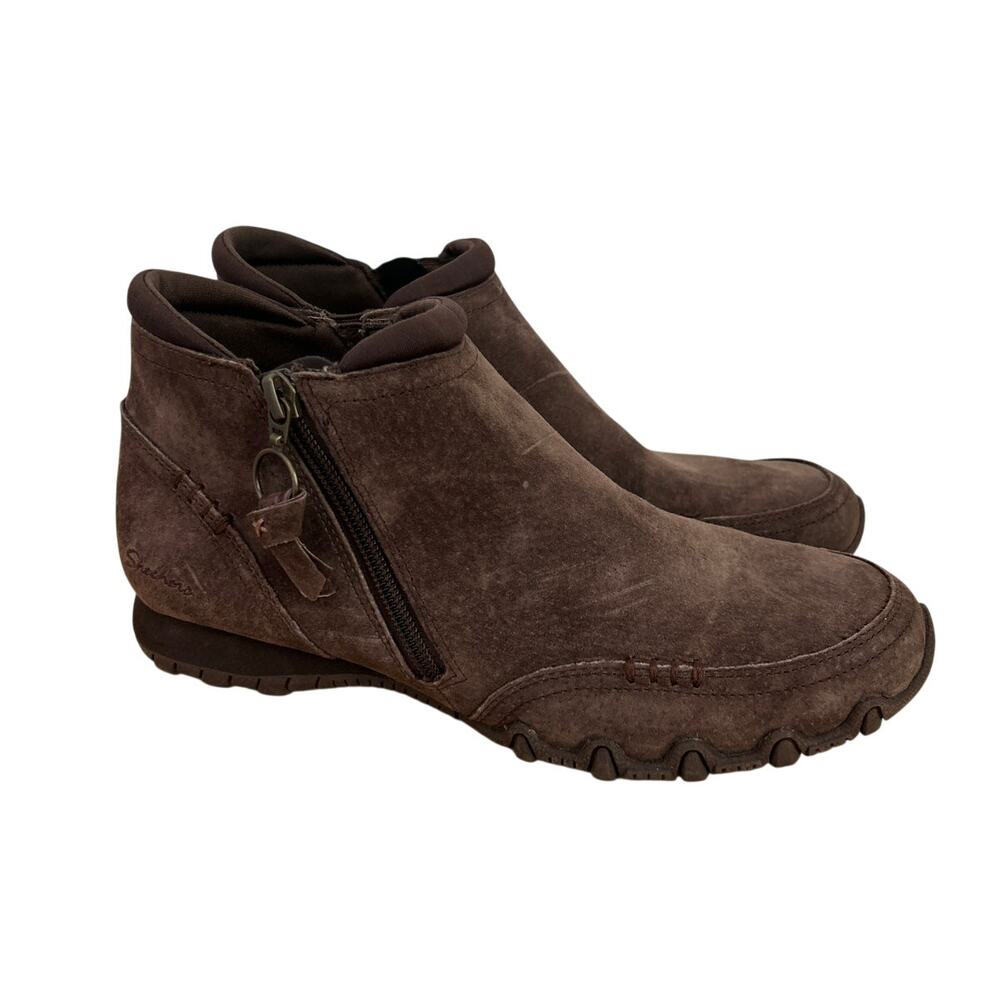 Skechers Relaxed Fit Ankle Boots Chocolate Brown Suede Women’s 8 Memory Foam